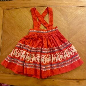 Guatemalan Red Embroidered Dress with Straps